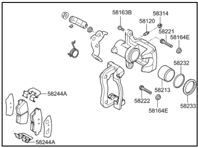 2014 Kia Forte Koup Brake Caliper - 58210A7300