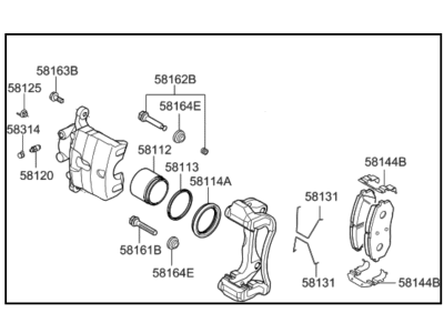 Kia 58130D4100 Front Brake Assembly, Right