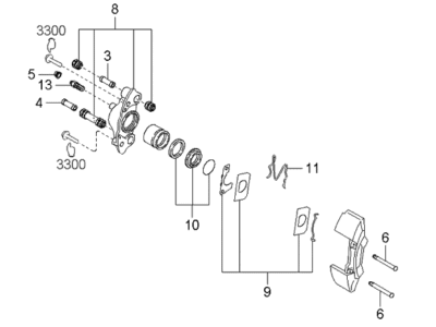 2004 Kia Rio Brake Caliper - 0K30C49980