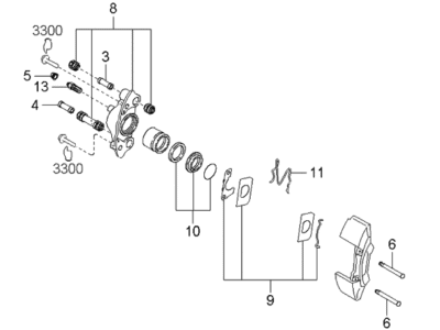 2004 Kia Rio Brake Caliper - 0K30C49990