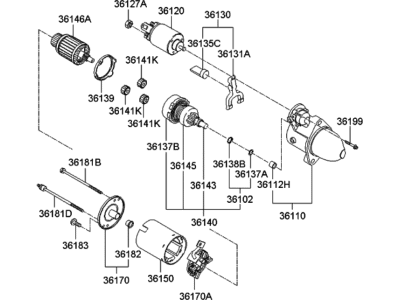 2018 Kia Sedona Starter Motor - 361003C221