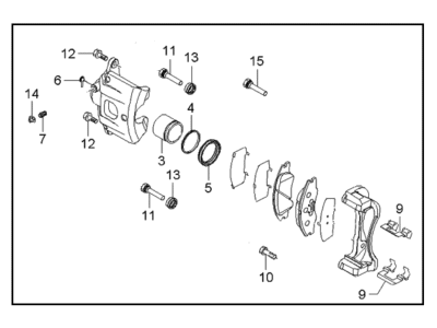 2003 Kia Spectra Brake Caliper - 581302F100