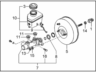 Kia 0K2N243950B Master VACUMM Assembly