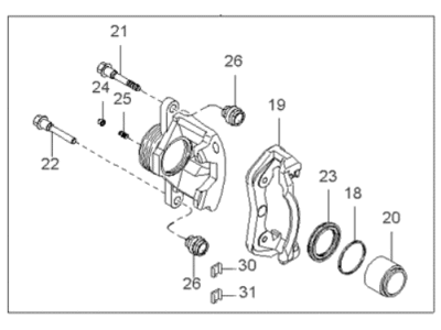 2000 Kia Sportage Brake Caliper - 0K04549990