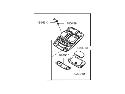 Kia 928214D100QW Body Assembly-Map Lamp