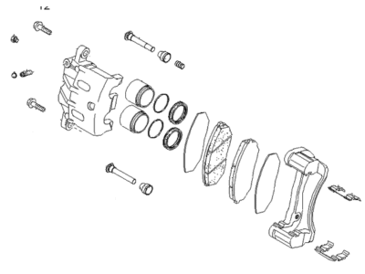 Kia 581103E700 Front Brake Assembly, Left