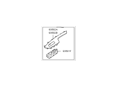 Kia 93590D5100AK5 Rear Power Window Sub Right Switch Assembly