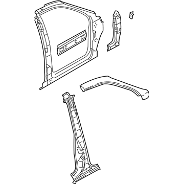 Kia 0K54A70200F Pillar Assembly-Side Outer