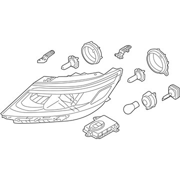 Kia 921021U500 Passenger Side Headlight Assembly