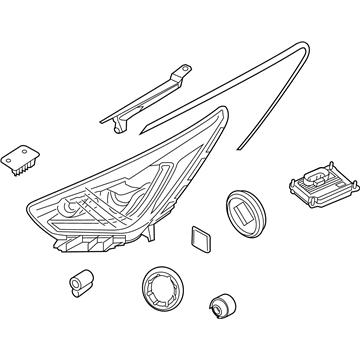 Kia 92101Q4240 Driver Side Headlight Assembly