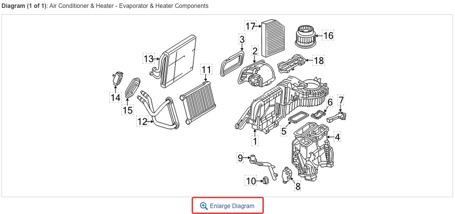 How can I see an expanded part diagram view?